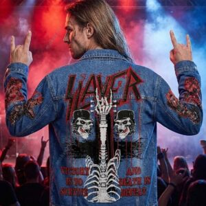 War Ensemble Slayer Band Denim Jacket 1 War Ensemble Slayer Band Denim Jacket 2