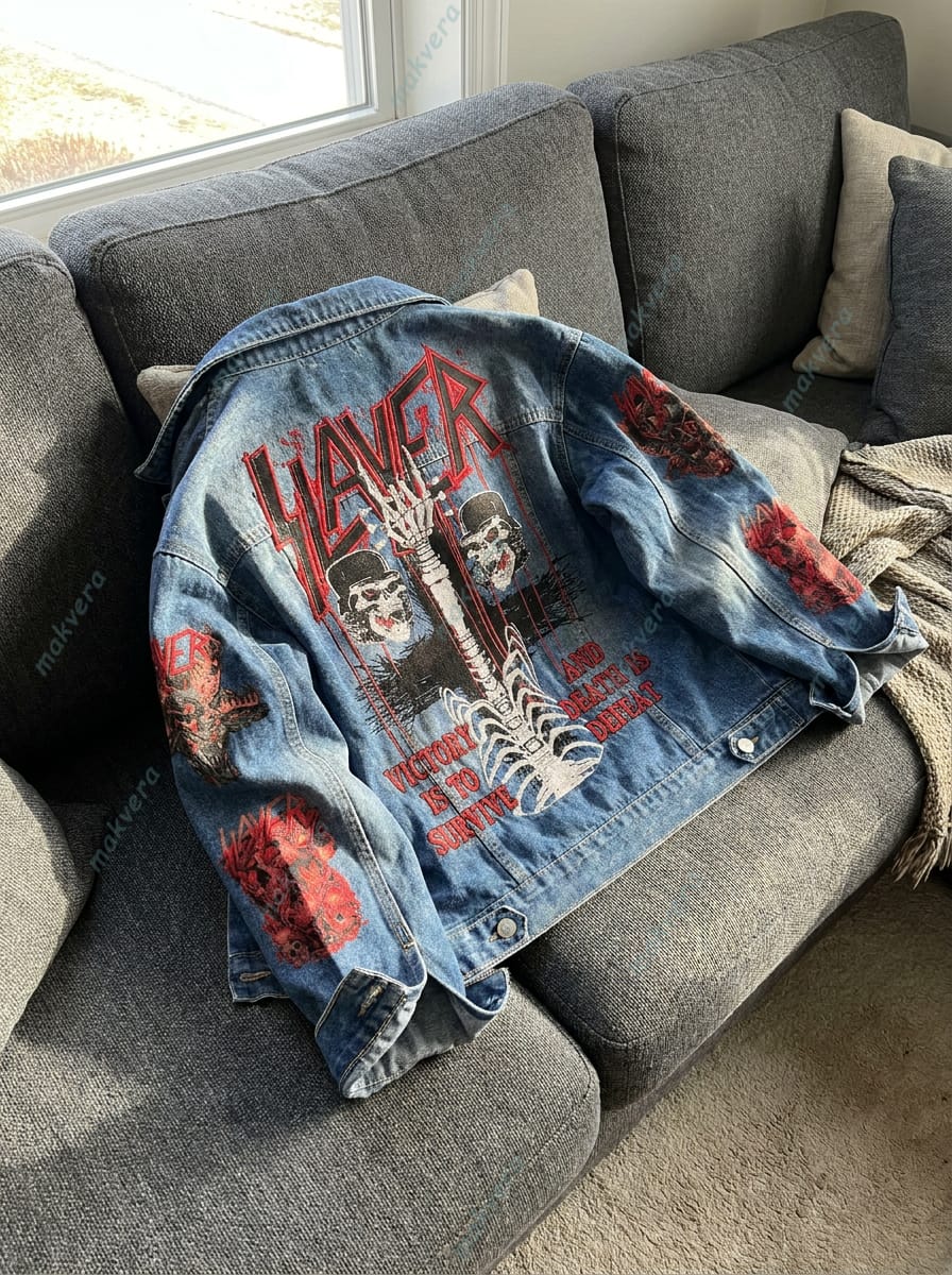 War Ensemble Slayer Band Denim Jacket War Ensemble Slayer Band Denim Jacket