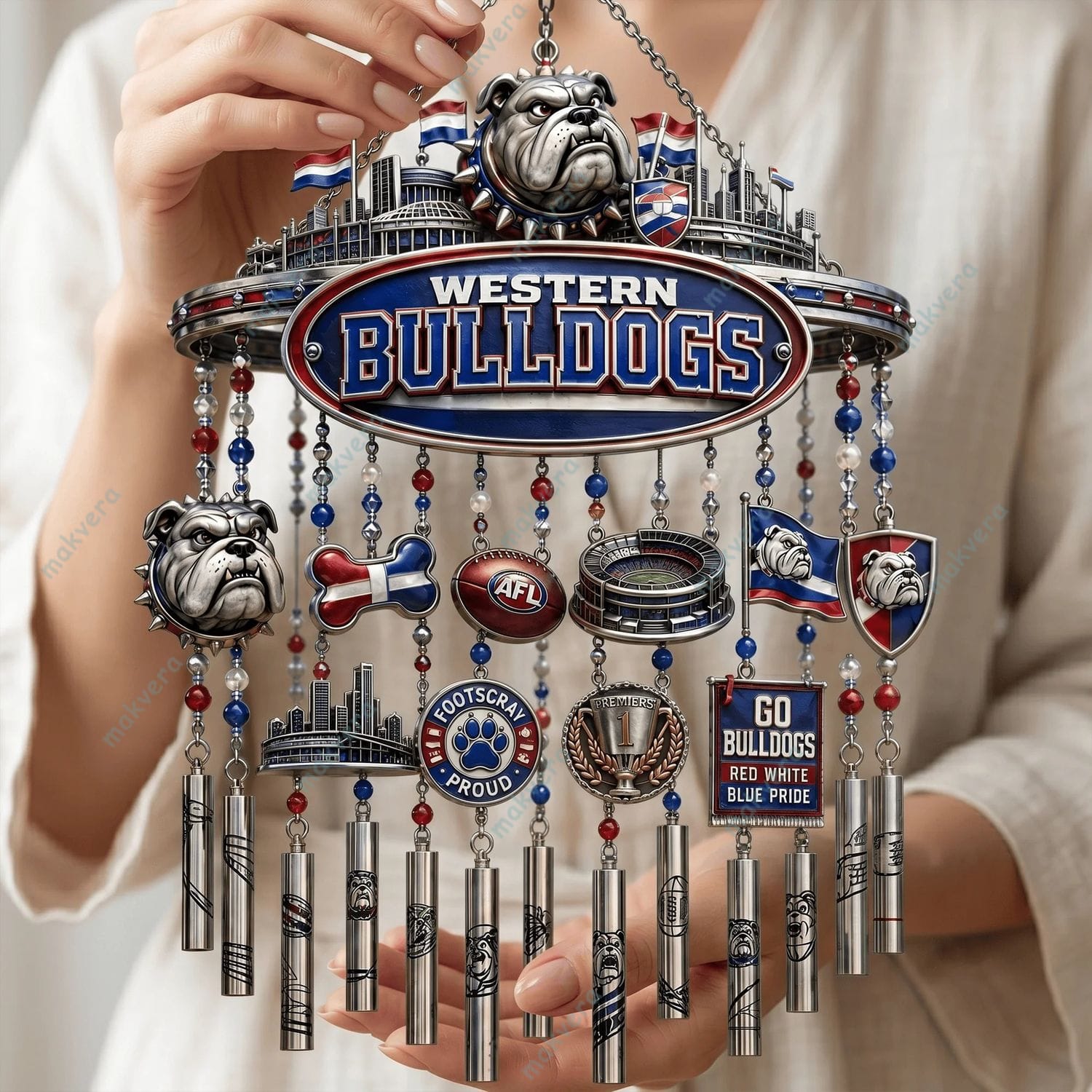 Western Bulldogs Footscray Proud Wind Chime 3 Western Bulldogs Footscray Proud Wind Chime 3