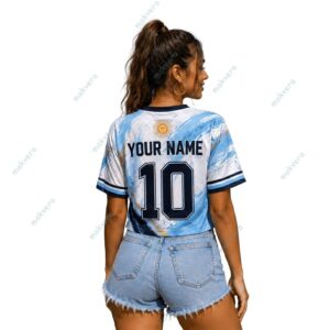 World Cup 2026 Argentina National Custom Crop Top Jersey 3