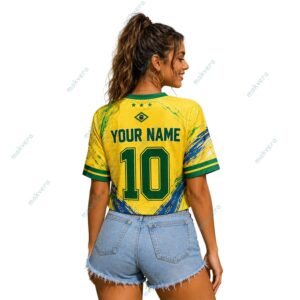 World Cup 2026 Brasil National Custom Crop Top Jersey 2
