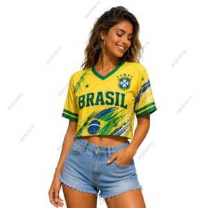 World Cup 2026 Brasil National Custom Crop Top Jersey 3