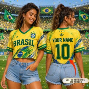 World Cup 2026 Brasil National Custom Crop Top Jersey