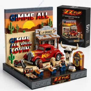 Zz Top Gimme All Your Lovin' 57Th Anniversary Building Block Set 3