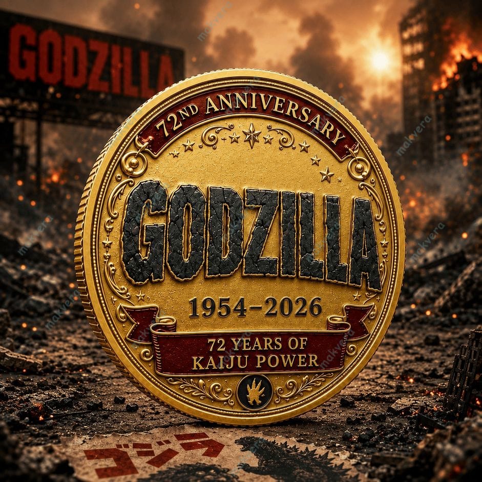 Godzilla 72 Years Of Kaiju Power 1954-2026 Coin 4 Godzilla 72 Years Of Kaiju Power 1954-2026 Coin 2