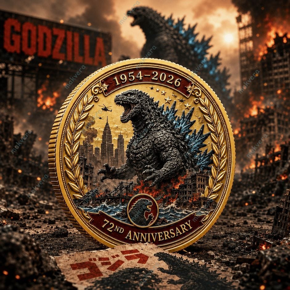 Godzilla 72 Years Of Kaiju Power 1954-2026 Coin 5 Godzilla 72 Years Of Kaiju Power 1954-2026 Coin 3